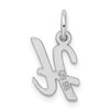 Lex & Lu Sterling Silver Small Script Initial H Charm - 3 - Lex & Lu