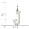 Lex & Lu Sterling Silver Medium Script Initial J Charm - 4 - Lex & Lu