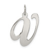 Lex & Lu Sterling Silver Small Fancy Script Initial V Charm - Lex & Lu