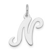 Lex & Lu Sterling Silver Stamped Initial N Charm - Lex & Lu