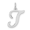 Lex & Lu Sterling Silver Stamped Initial T Charm - Lex & Lu