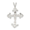 Lex & Lu Sterling Silver Purple CZ Cross Charm - 4 - Lex & Lu