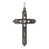 Lex & Lu Sterling Silver April Birthstone Cross Pendant - Lex & Lu