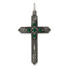 Lex & Lu Sterling Silver May Birthstone Cross Pendant - Lex & Lu