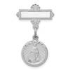 Lex & Lu Sterling Silver w/Rhodium Miraculous Medal Pin - Lex & Lu