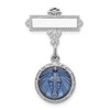 Lex & Lu Sterling Silver w/Rhodium Enameled Miraculous Medal Pin LAL104729 - Lex & Lu