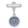 Lex & Lu Sterling Silver w/Rhodium Enameled Miraculous Medal Pin LAL104730 - Lex & Lu