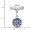 Lex & Lu Sterling Silver w/Rhodium Enameled Miraculous Medal Pin LAL104730 - 3 - Lex & Lu