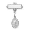 Lex & Lu Sterling Silver w/Rhodium Saint Christopher Medal Pin - Lex & Lu