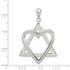 Lex & Lu Sterling Silver Star of David Heart Pendant - 3 - Lex & Lu