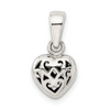 Lex & Lu Sterling Silver Antique Puff Heart Charm - 4 - Lex & Lu