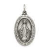 Lex & Lu Sterling Silver Antiqued Miraculous Medal LAL104775 - Lex & Lu