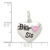 Lex & Lu Sterling Silver Big Sis CZ Heart Charm - 4 - Lex & Lu