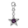 Lex & Lu Sterling Silver w/Rhodium February CZ Birthstone Star Charm - 3 - Lex & Lu