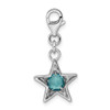 Lex & Lu Sterling Silver w/Rhodium March CZ Birthstone Star Charm - 3 - Lex & Lu