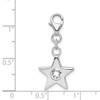 Lex & Lu Sterling Silver w/Rhodium April CZ Birthstone Star Charm - 4 - Lex & Lu