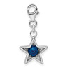 Lex & Lu Sterling Silver w/Rhodium September CZ Birthstone Star Charm - 3 - Lex & Lu