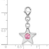 Lex & Lu Sterling Silver w/Rhodium October CZ Birthstone Star Charm - 4 - Lex & Lu