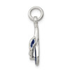 Lex & Lu Sterling Silver CZ and Blue Enameled Flip Flop Charm - 2 - Lex & Lu