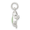 Lex & Lu Sterling Silver Green Cats Eye Frog Charm - 2 - Lex & Lu