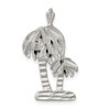 Lex & Lu Sterling Silver D/C Palm Trees Pendant Charm - Lex & Lu