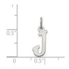 Lex & Lu Sterling Silver Small Script Initial J Charm - 3 - Lex & Lu