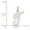 Lex & Lu Sterling Silver Medium Script Initial T Charm - 3 - Lex & Lu