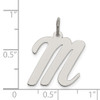 Lex & Lu Sterling Silver Large Script Initial M Charm - 3 - Lex & Lu