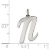 Lex & Lu Sterling Silver Large Script Initial N Charm - 3 - Lex & Lu