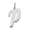 Lex & Lu Sterling Silver Large Script Initial P Charm - Lex & Lu