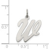 Lex & Lu Sterling Silver Large Script Initial W Charm - 3 - Lex & Lu