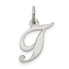 Lex & Lu Sterling Silver Small Fancy Script Initial T Charm - Lex & Lu