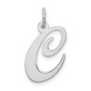 Lex & Lu Sterling Silver Medium Fancy Script Initial C Charm - Lex & Lu