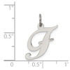 Lex & Lu Sterling Silver Medium Fancy Script Initial F Charm - 3 - Lex & Lu