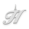 Lex & Lu Sterling Silver Medium Fancy Script Initial H Charm - Lex & Lu