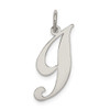 Lex & Lu Sterling Silver Medium Fancy Script Initial I Charm - Lex & Lu