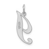 Lex & Lu Sterling Silver Medium Fancy Script Initial I Charm - 3 - Lex & Lu