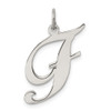 Lex & Lu Sterling Silver Large Fancy Script Initial F Charm - Lex & Lu