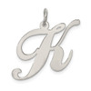 Lex & Lu Sterling Silver Large Fancy Script Initial K Charm - Lex & Lu