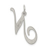 Lex & Lu Sterling Silver Large Fancy Script Initial N Charm - 3 - Lex & Lu