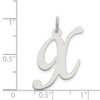 Lex & Lu Sterling Silver Large Fancy Script Initial X Charm - 4 - Lex & Lu