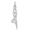 Lex & Lu Sterling Silver Polished Yoga Charm - Lex & Lu