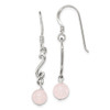 Lex & Lu Sterling Silver Rose Quartz Antiqued Dangle Earrings - Lex & Lu