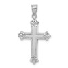 Lex & Lu Sterling Silver w/Rhodium Fleur-de-lis Cross Pendant LAL105164 - Lex & Lu