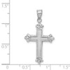 Lex & Lu Sterling Silver w/Rhodium Fleur-de-lis Cross Pendant LAL105164 - 3 - Lex & Lu