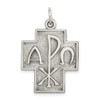 Lex & Lu Sterling Silver Antiqued Alpha Omega Cross Pendant - Lex & Lu