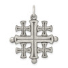 Lex & Lu Sterling Silver Antiqued Jerusalem Cross Pendant - Lex & Lu