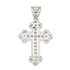 Lex & Lu Sterling Silver CZ Budded Cross Pendant - 4 - Lex & Lu