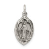 Lex & Lu Sterling Silver Antiqued Miraculous Medal LAL105277 - Lex & Lu