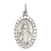 Lex & Lu Sterling Silver Antiqued Miraculous Medal LAL105283 - Lex & Lu